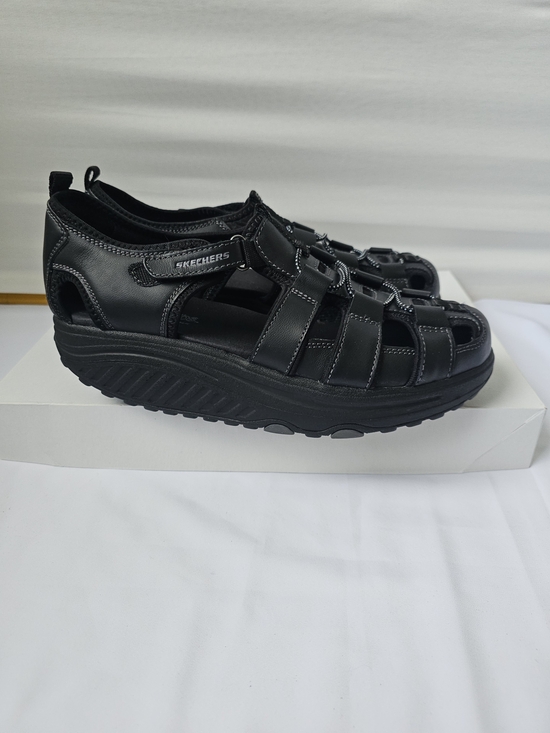 Skechers Shoes - Skechers Shape-ups Trim Step Fisherman Sandals - Black Leather - Size 10